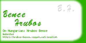 bence hrubos business card